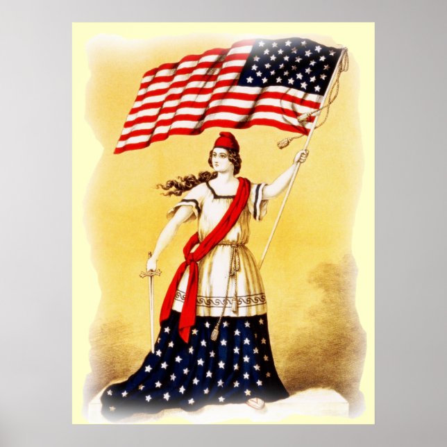 vintagen "All Vigilant" Patriotic poster (Framsidan)