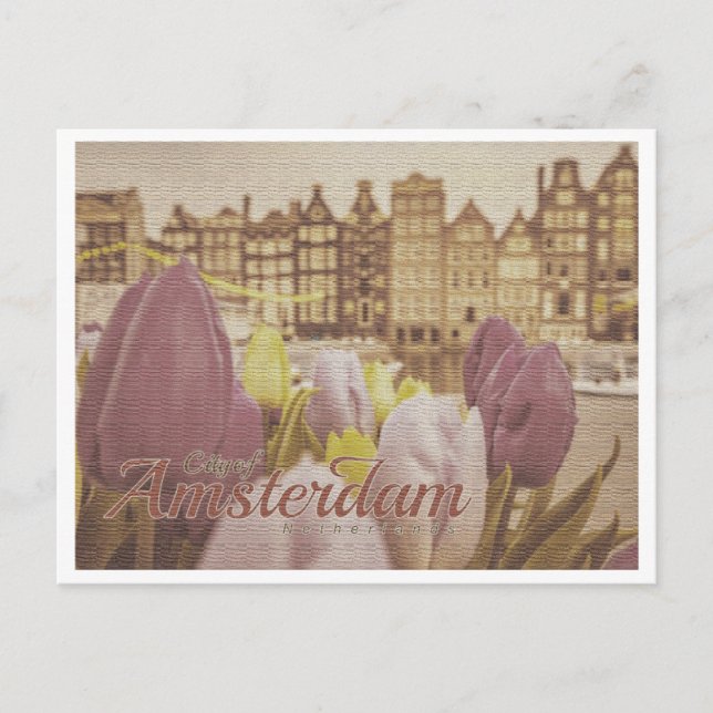 VINTAGEN AMSTERDAM NEDERLÄNDERNA VYKORT (Framsida)