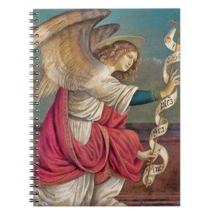 Vintagen Angel Gabriel Anteckningsbok Med Spiral