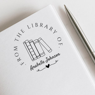 Vintagen Anpassad Elegant från Bibliotek Stämpel