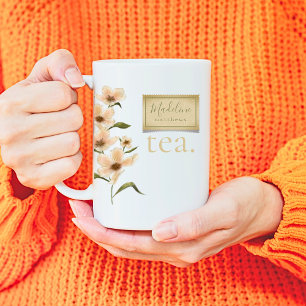 Vintagen Anpassat namn för Wildblommor Blommigt Fr Kaffemugg