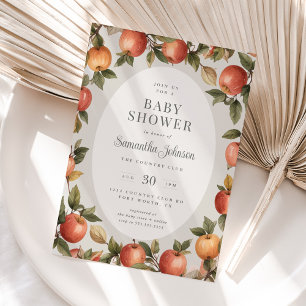 Vintagen Apple Baby Shower hösten Inbjudningar