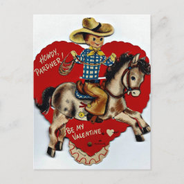 Vintagen är min Valentine Cowboy Helg Vykort