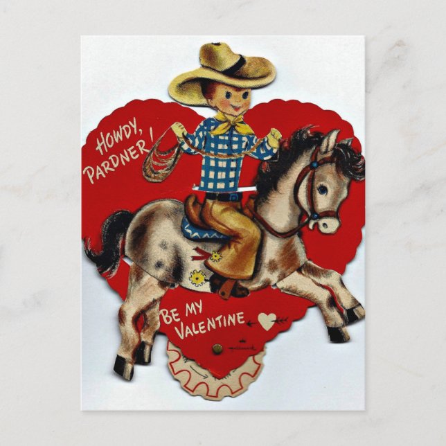Vintagen är min Valentine Cowboy Helg Vykort (Framsida)