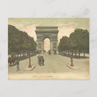 Vintagen Arc de Triomphe de l'Étoile. Vykort