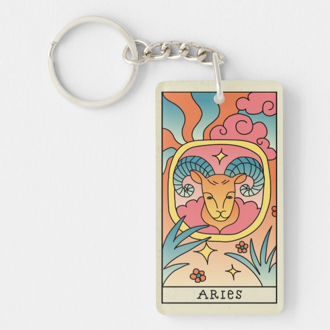 Vintagen Aries Zodiac Sign Abstrakt Art  (Framsidan)