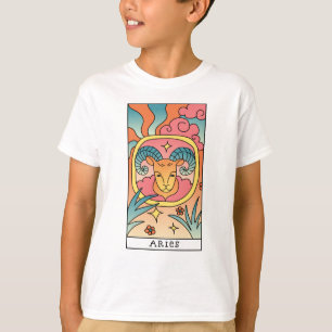 Vintagen Aries Zodiac Sign Abstrakt Art T Shirt