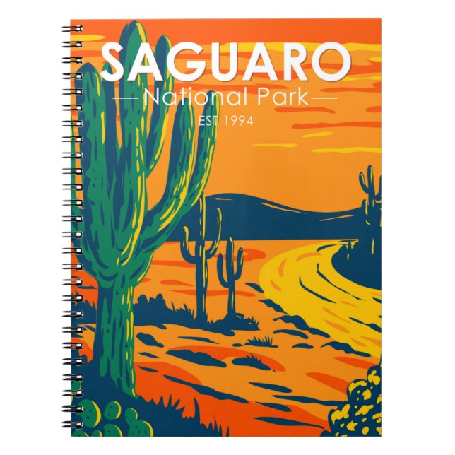 Vintagen Arizona i nationalparken Saguaro Anteckningsbok (Framsidan)