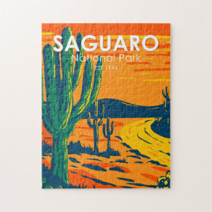 Vintagen Arizona i nationalparken Saguaro  Pussel