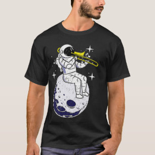 Vintagen Astronaut Spelande trombone T Shirt