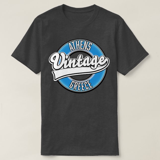 Vintagen Aten Grekland T Shirt (Design framsida)