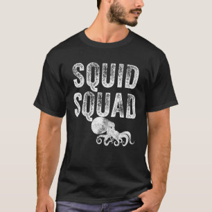 Vintagen av bläckfisk i havsområdet Octopus i nord T Shirt