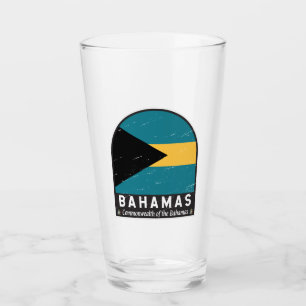 Vintagen Bahamas Flagga Emblem Distress Glaskopp