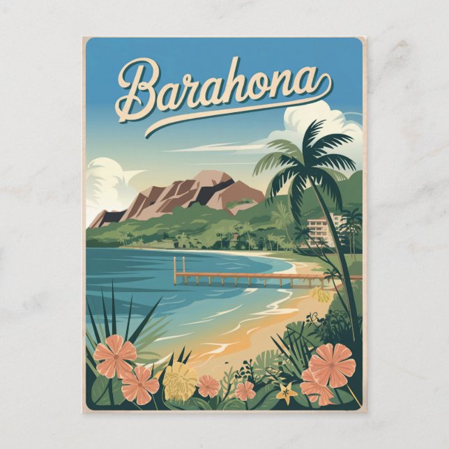 Vintagen Barahona Dominikanska republiken Vykort (Framsida)