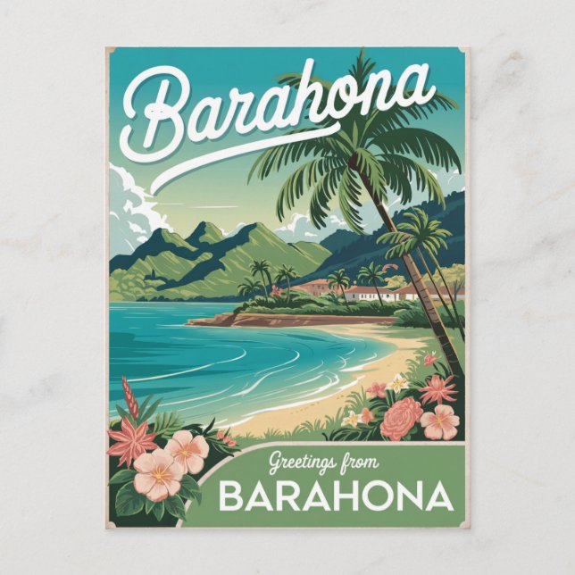 Vintagen Barahona Dominikanska republiken Vykort (Framsida)