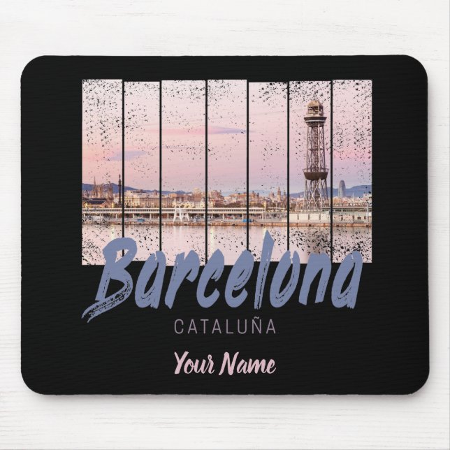 Vintagen Barcelona Catalonia sunset Skyline Spain Musmatta (Framsidan)
