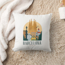 Vintagen Barcelona Spain Skyline