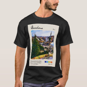 Vintagen Barcelona Watercolor Travel T Shirt