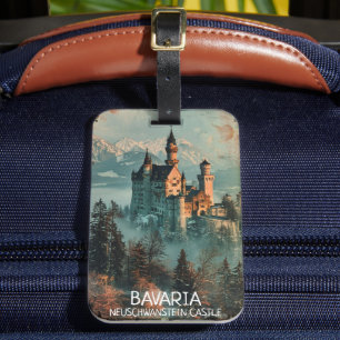 Vintagen Bavaria Neuschwanstein Castle Bagagebricka