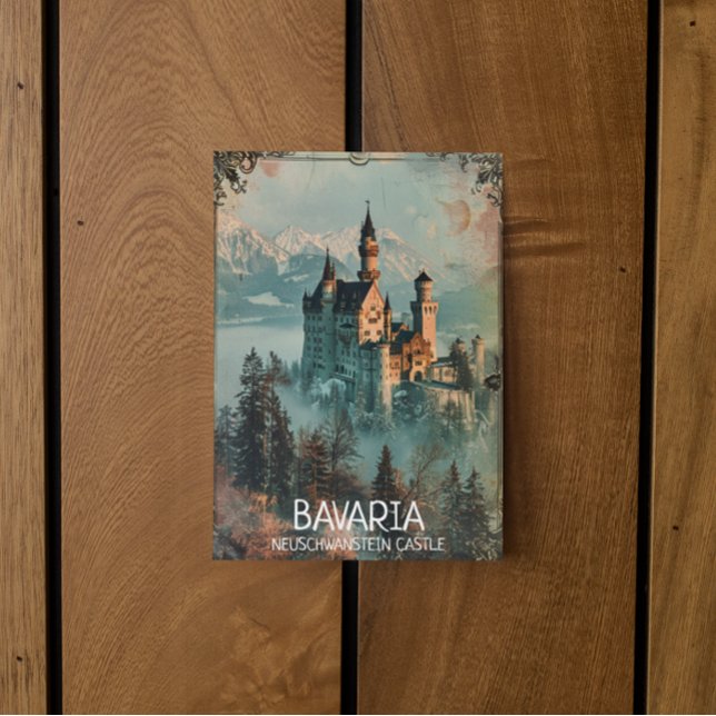 Vintagen Bavaria Neuschwanstein Castle Vykort (bavaria neuschwanstein castle postcard)