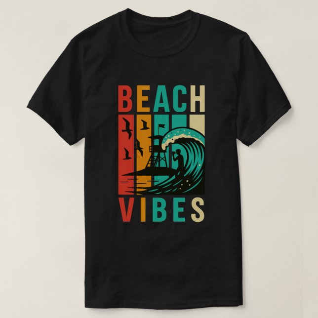 Vintagen Beach Vibes T Shirt (Design framsida)