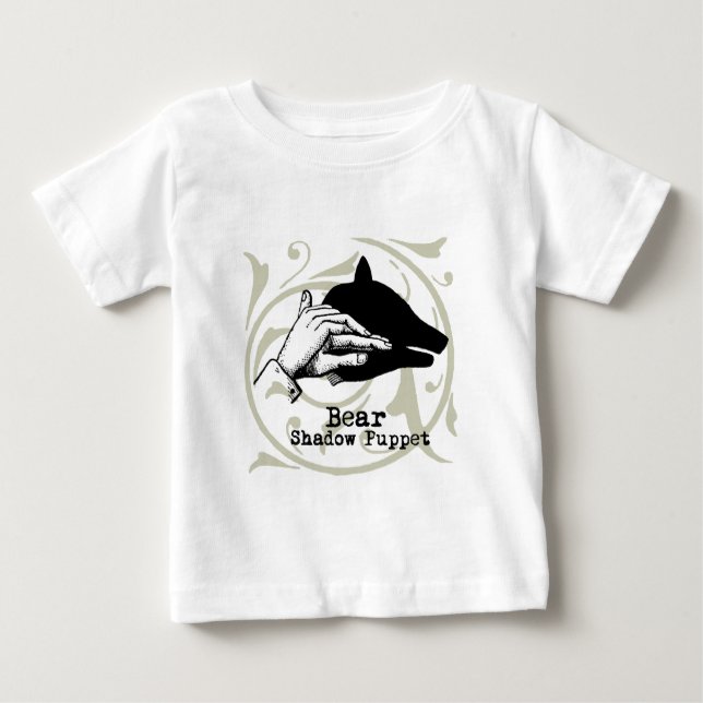 Vintagen Bear Shadow Puppet Hand T-shirt (Framsida)