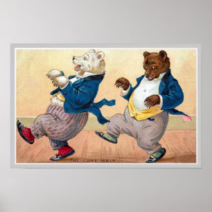 vintagen "Bears'Cakewalk" Poster