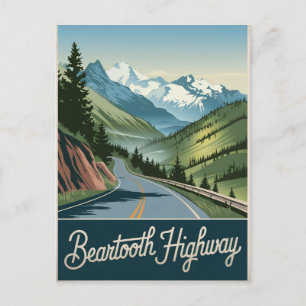Vintagen Beartooth Highway Vykort