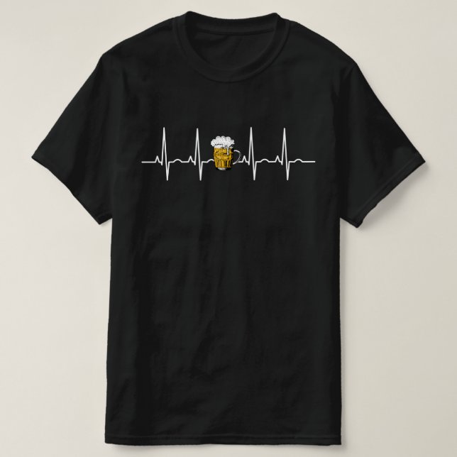 Vintagen Beer Heartslag Beer Älskare Gifts T Shirt (Design framsida)