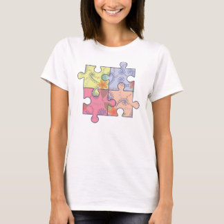 Vintagen Bella+Canvas Flowcle Circle Top Puzzle T-shirt