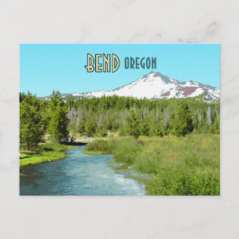 Vintagen Bend Oregon Mountain River Forest Vykort