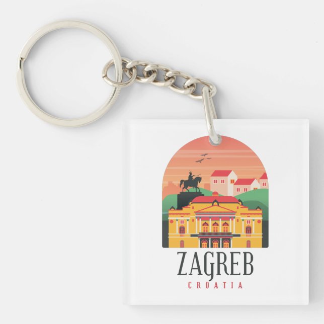 Vintagen BeSnyb Zagreb Kroatien Cityscape (Framsidan)
