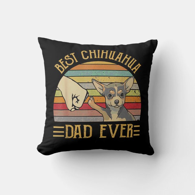 Vintagen Best Chihuahua Pappa någonsin Retro Kudde (Framsida)