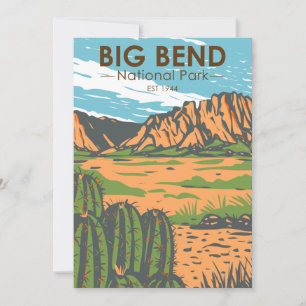 Vintagen Big Bend National Park Chihuahuan Desert Julkort