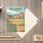 Vintagen Big Bend National Park Chihuahuan Desert Vykort<br><div class="desc">Stor böjningsvektordesign för vintage. Big Bend National Park ligger i sydvästra Texas och omfattar hela Chisos bergsområde och ett stort vattendjup i Chihuahuan Desert.</div>