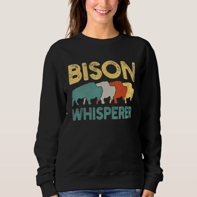 Vintagen Bison Retro T Shirt (Framsida)
