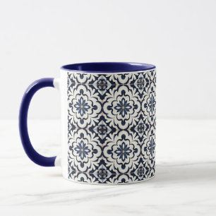 Vintagen Blå och vit portugisiska brickor Mugg