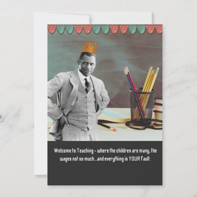 Vintagen Black Man, den berömda välkomstläraren Kort (Framsida)