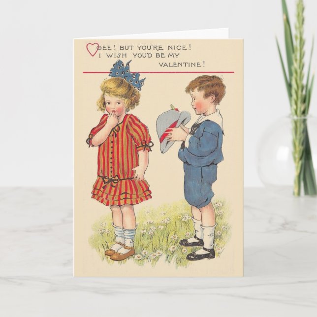 Vintagen blir mitt Valentine Card Helgkort (Framsida)