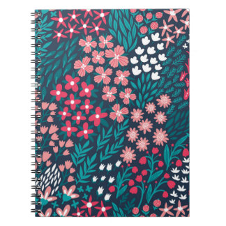 Vintagen blommar sömlöst mönster. Oändlig upprepni Anteckningsbok