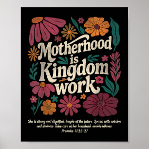 Vintagen blommigt Moderskap är Mamma för arbete i Poster