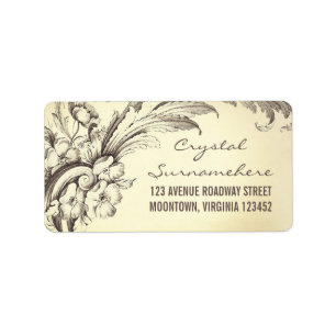 vintagen blomstrar bröllop adressetiketter