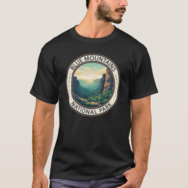 Vintagen Blue Mountains National Park Australia T Shirt (Framsida)