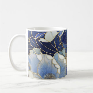 Vintagen Blue Poppies Inspired Kaffemugg