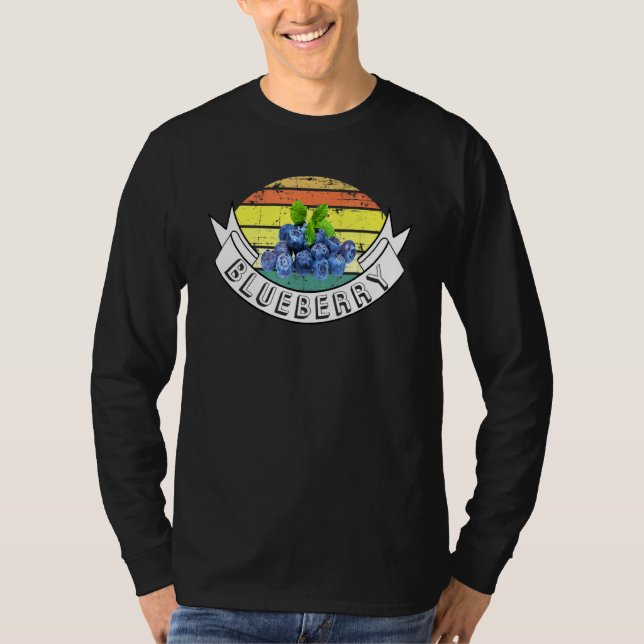Vintagen Blueberry Sunset Retro T Shirt (Framsida)