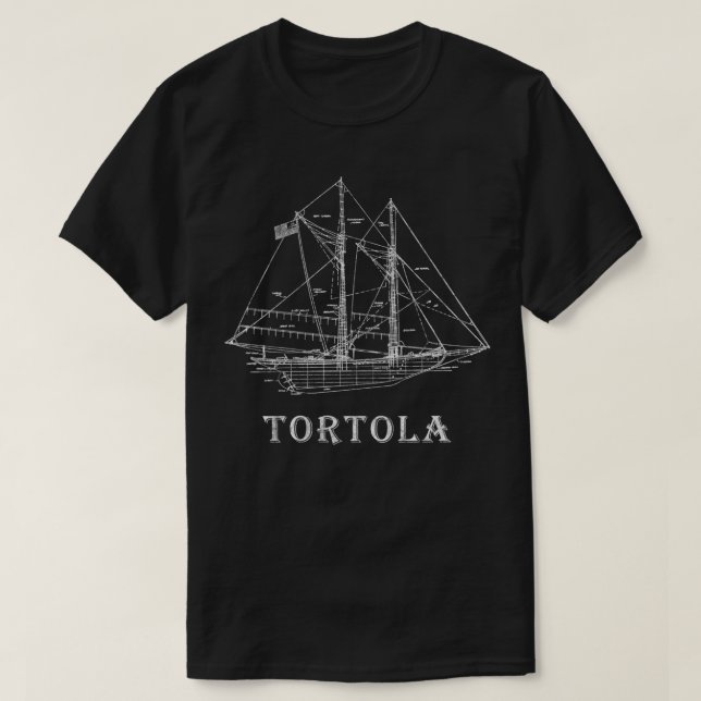 Vintagen Blueprint Tortola BVI Sail T Shirt (Design framsida)