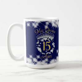 Vintagen Boho Spanska marinblå Silver Quinceanera Kaffemugg
