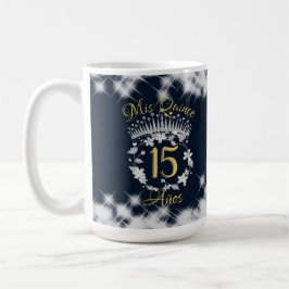 Vintagen Boho Spanska marinblå Silver Quinceanera Kaffemugg