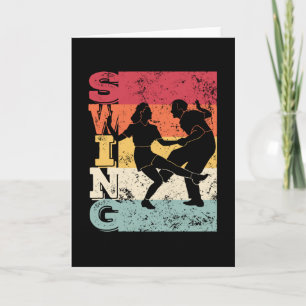 Vintagen Boogie Woogie Swing Dancing Retro Färg Kort