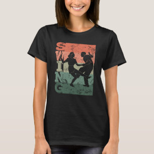 Vintagen Boogie Woogie Swing Dancing Retro Färg T Shirt